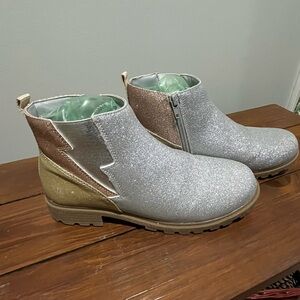 Lands' End Silver and Gold Glitter Ankle Boots